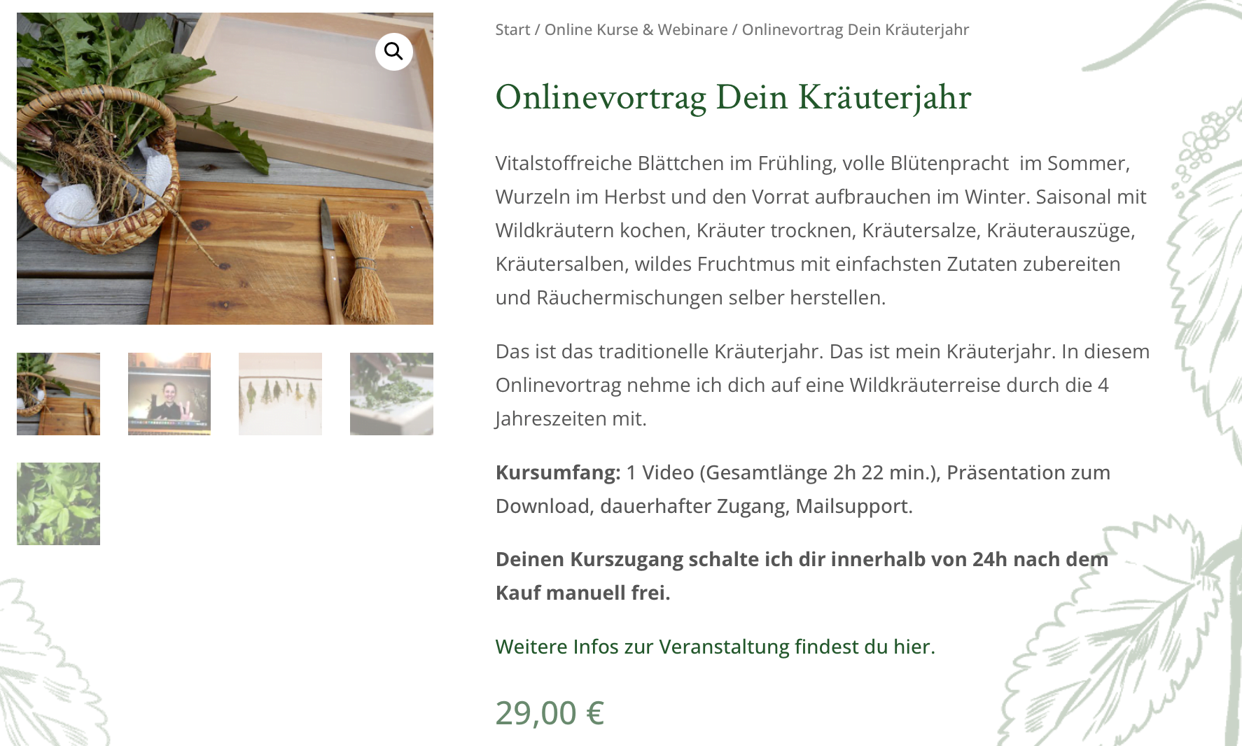 Shopprodukt Onlinevortrag Dein Kräuterjahr GrünKraft Gerda Holzmann